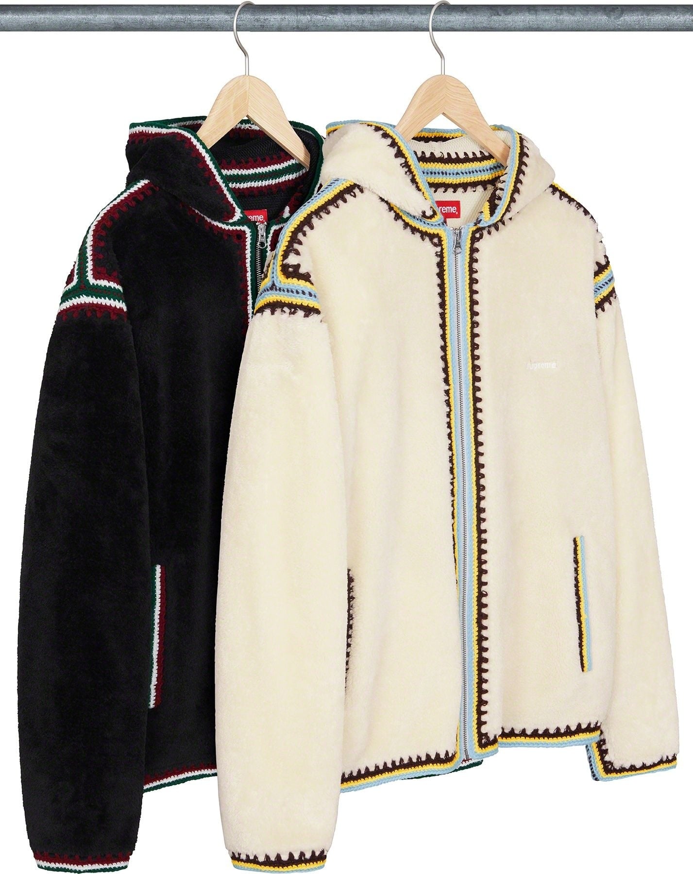 Crochet Edge Hooded Zip Up Top